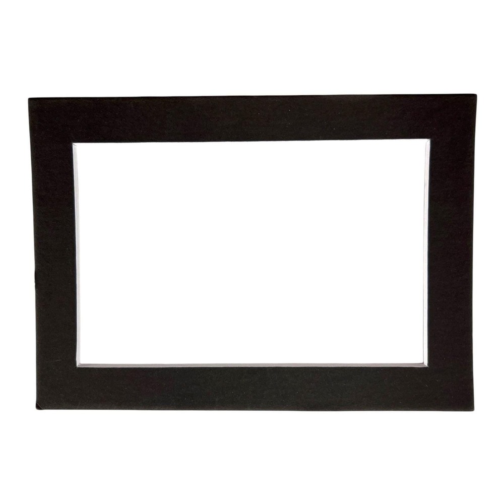 Black Picture Frame Mats 5x7 White Core 3 1/2 x 5 1/2" Opening Lot of 78 Un used